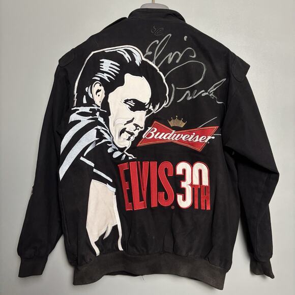 Vintage Elvis Presley NASCAR Dale Earnhardt Jr Stadium Pit Crew Jacket Logo XL - Picture 11 of 16
